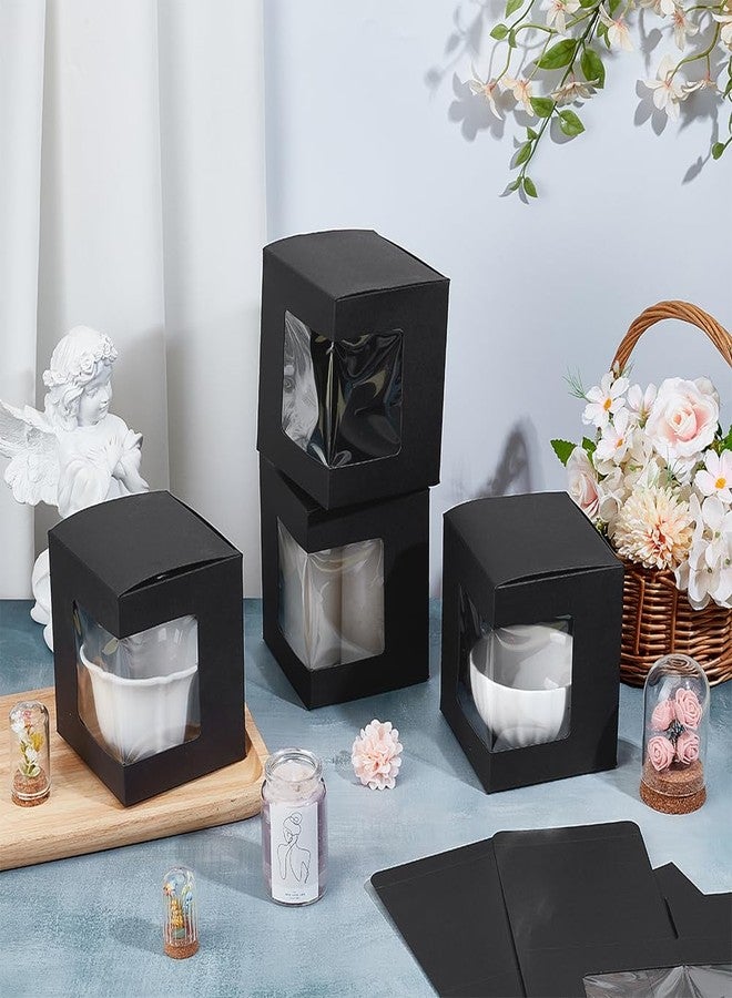 بينيكريت علب هدايا BENECREAT مكونة من 36 قطعة، علب أكواب قهوة سوداء، علب تغليف أكواب نبيذ شفافة، علب هدايا فارغة سعة 11 أونصة و12 أونصة و15 أونصة. - Image 4